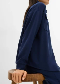 Discount Chaqueta de chándal de mezcla de viscosa ligeramente brillante Mujer Esenciales|Ropa Cómoda