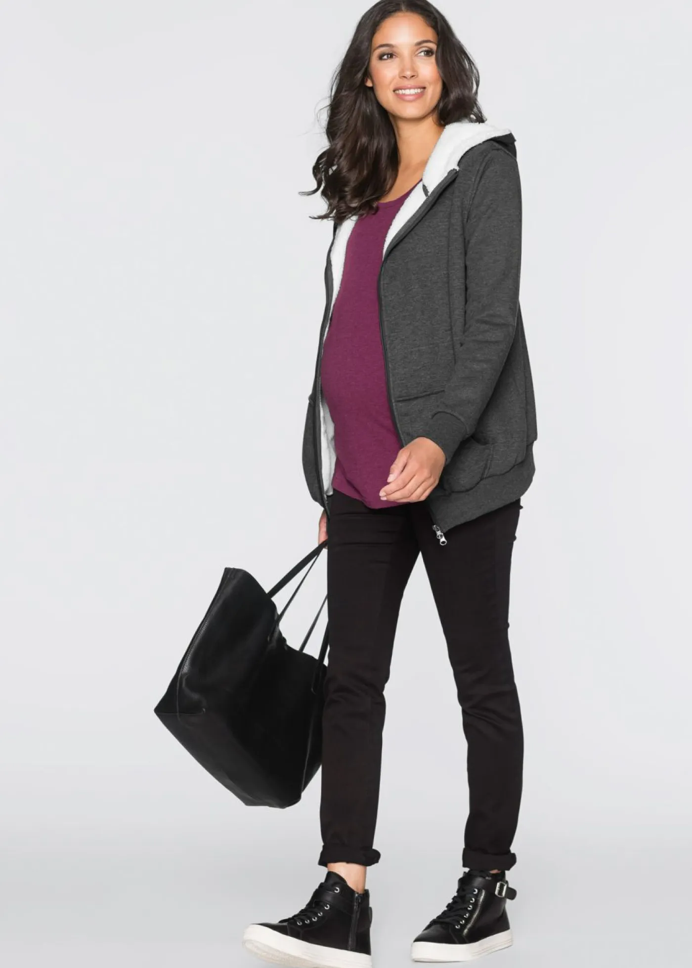 Best Chaqueta de chándal premamá y de porteo, 3 en 1, con interior esponjoso Mujer Premamá