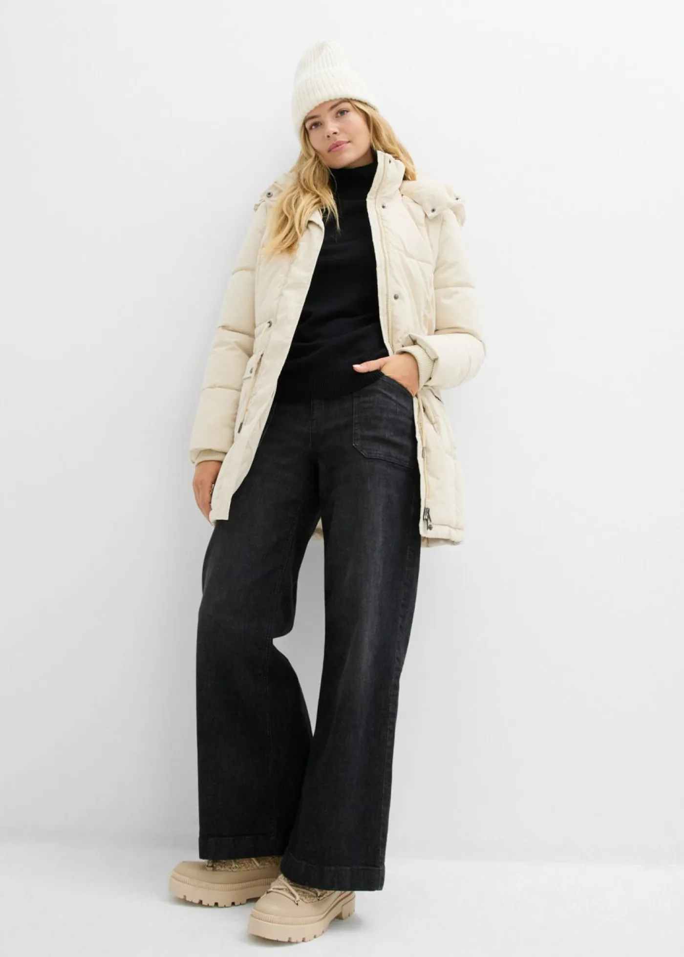 Clearance Chaqueta de invierno con cintura ajustable Mujer Chaquetas Y Abrigos