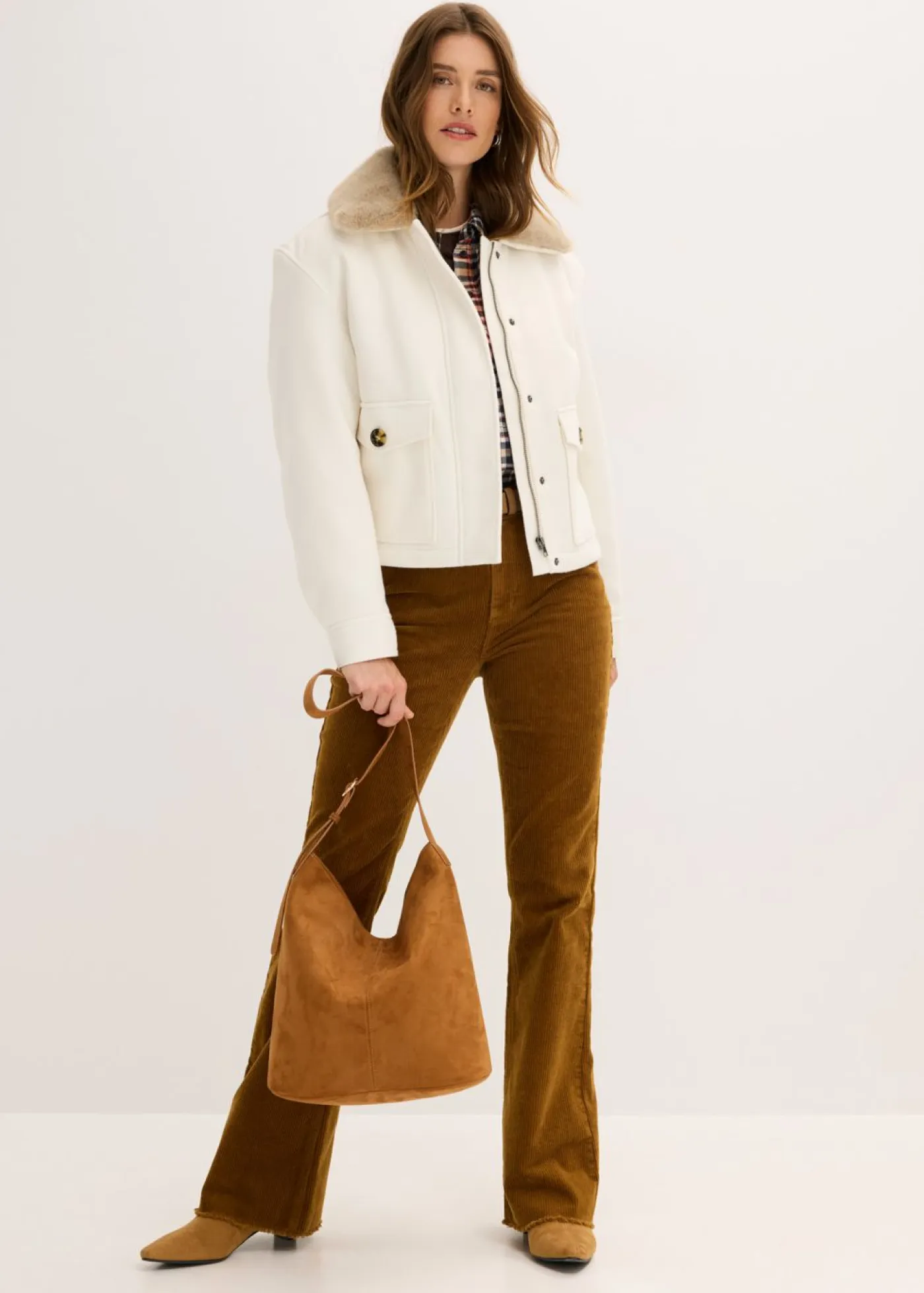Discount Chaqueta de invierno con aspecto de lana Mujer Chaquetas Y Abrigos