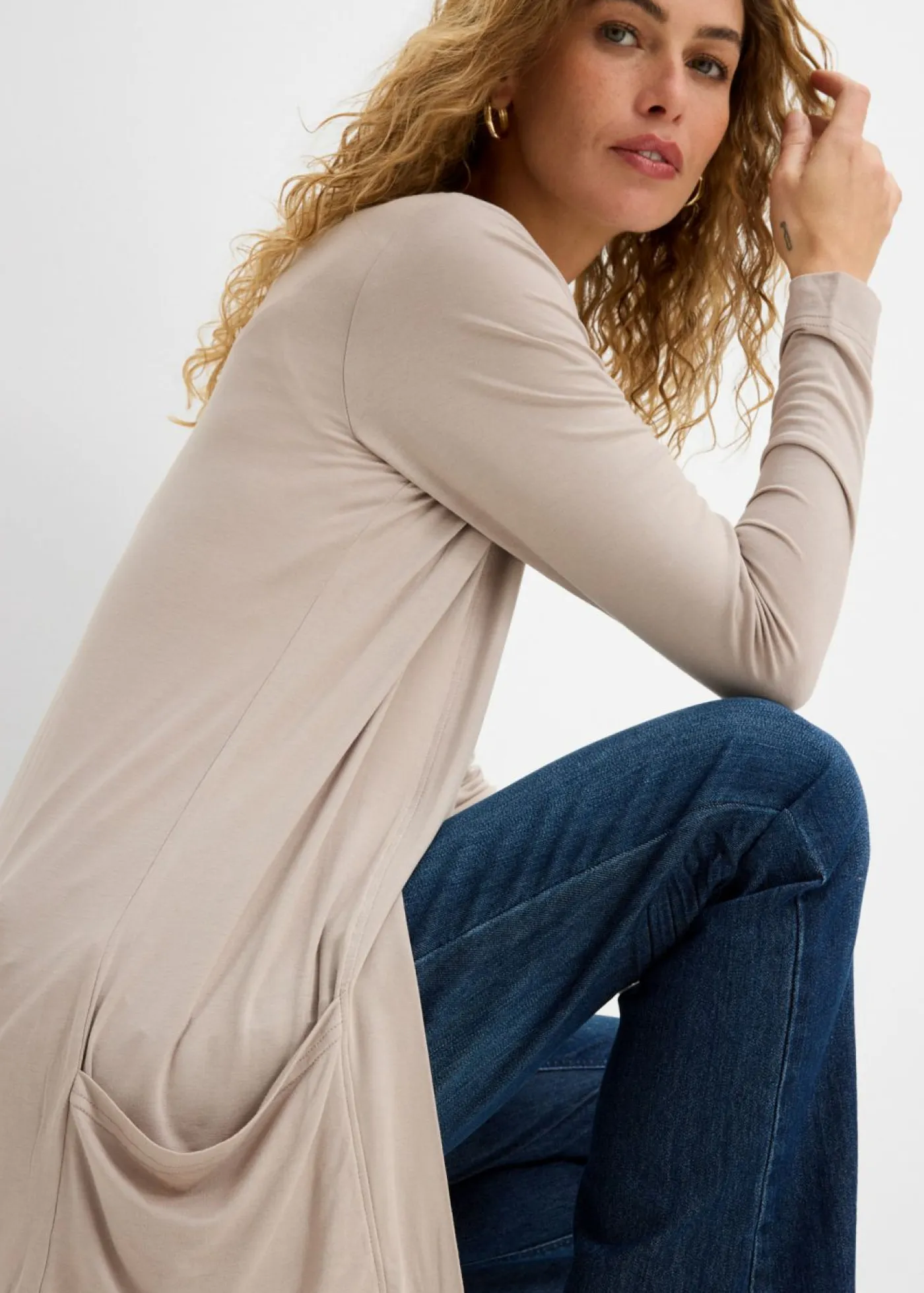 Chaqueta de mezcla de viscosa suave Mujer Básicos|Camisetas