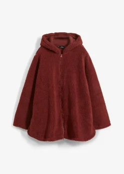 New Chaqueta de peluche, corte en A, con aberturas laterales Mujer Ropa Cómoda|Chaquetas Y Abrigos