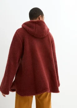 New Chaqueta de peluche, corte en A, con aberturas laterales Mujer Ropa Cómoda|Chaquetas Y Abrigos