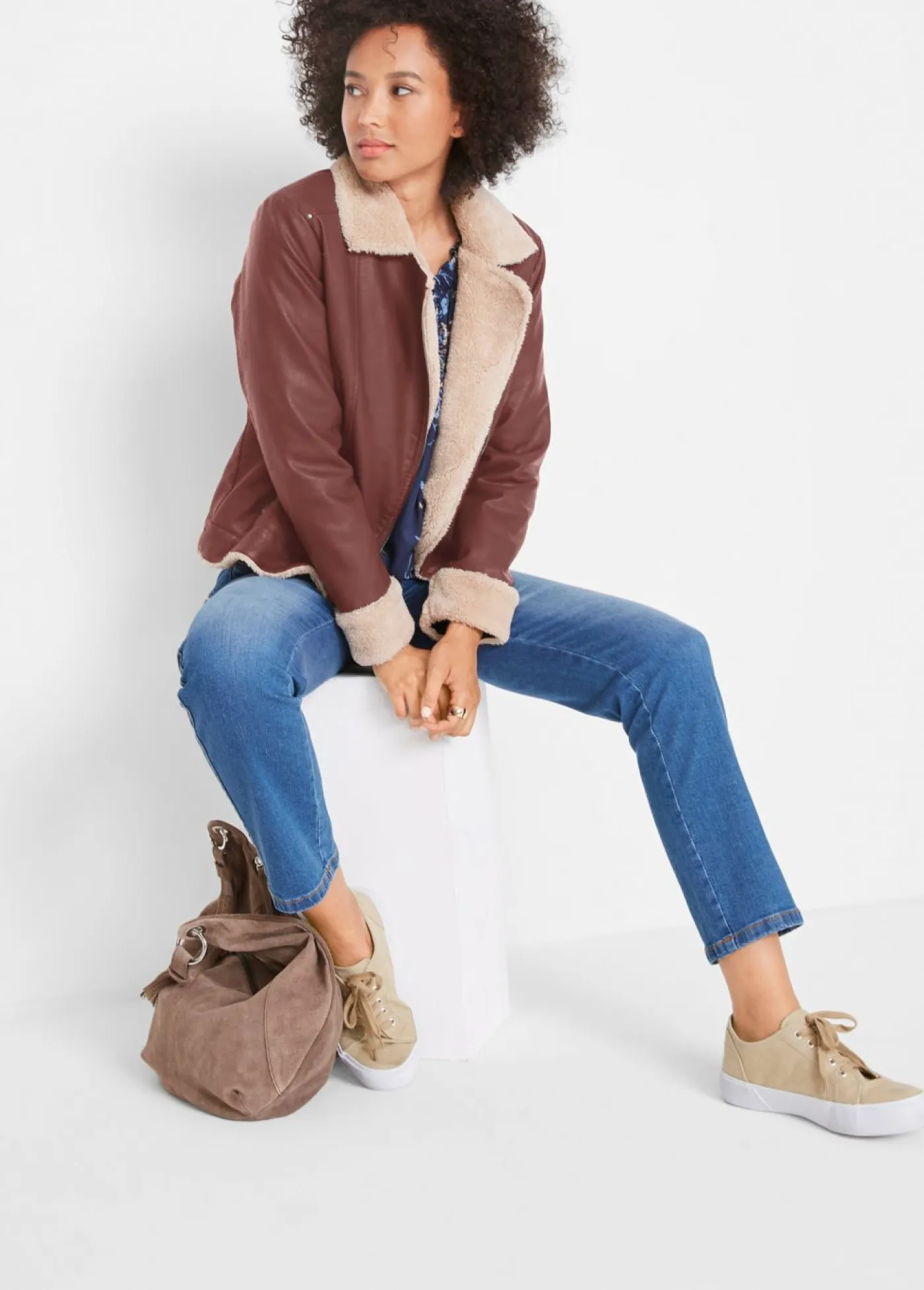 New Chaqueta de piel sintética, con forro Mujer Chaquetas Y Abrigos
