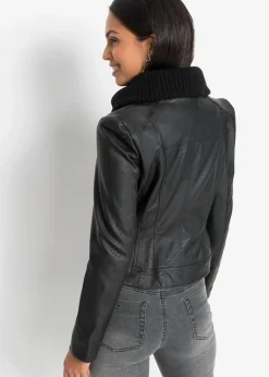Outlet Chaqueta de piel sintética con cuello alto Mujer Chaquetas Y Abrigos