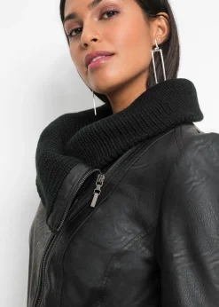 Outlet Chaqueta de piel sintética con cuello alto Mujer Chaquetas Y Abrigos
