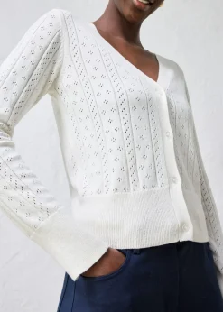 Outlet Chaqueta de punto ajour con mezcla de seda Mujer Premium|Jerséis