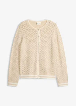 New Chaqueta de punto ajour con hilo suave Mujer Jerséis|Novedades