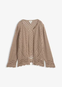 New Chaqueta de punto ajour de algodón puro Mujer Jerséis|Novedades