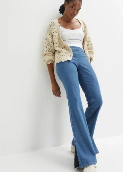 New Chaqueta de punto ajour de algodón puro Mujer Jerséis|Ropa De Punto