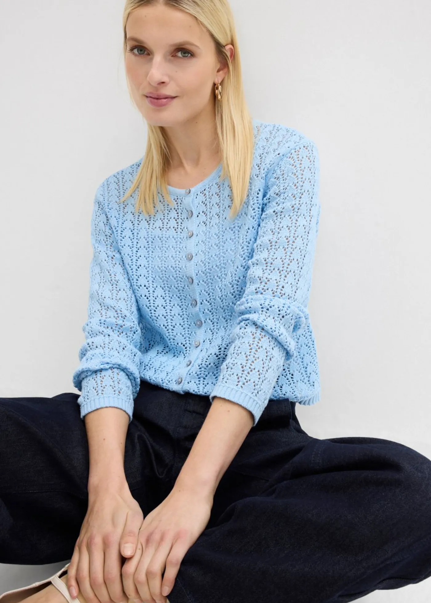 Best Chaqueta de punto ajour de algodón puro Mujer Jerséis|Novedades