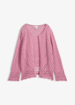 Hot Chaqueta de punto ajour de algodón puro Mujer Jerséis|Novedades