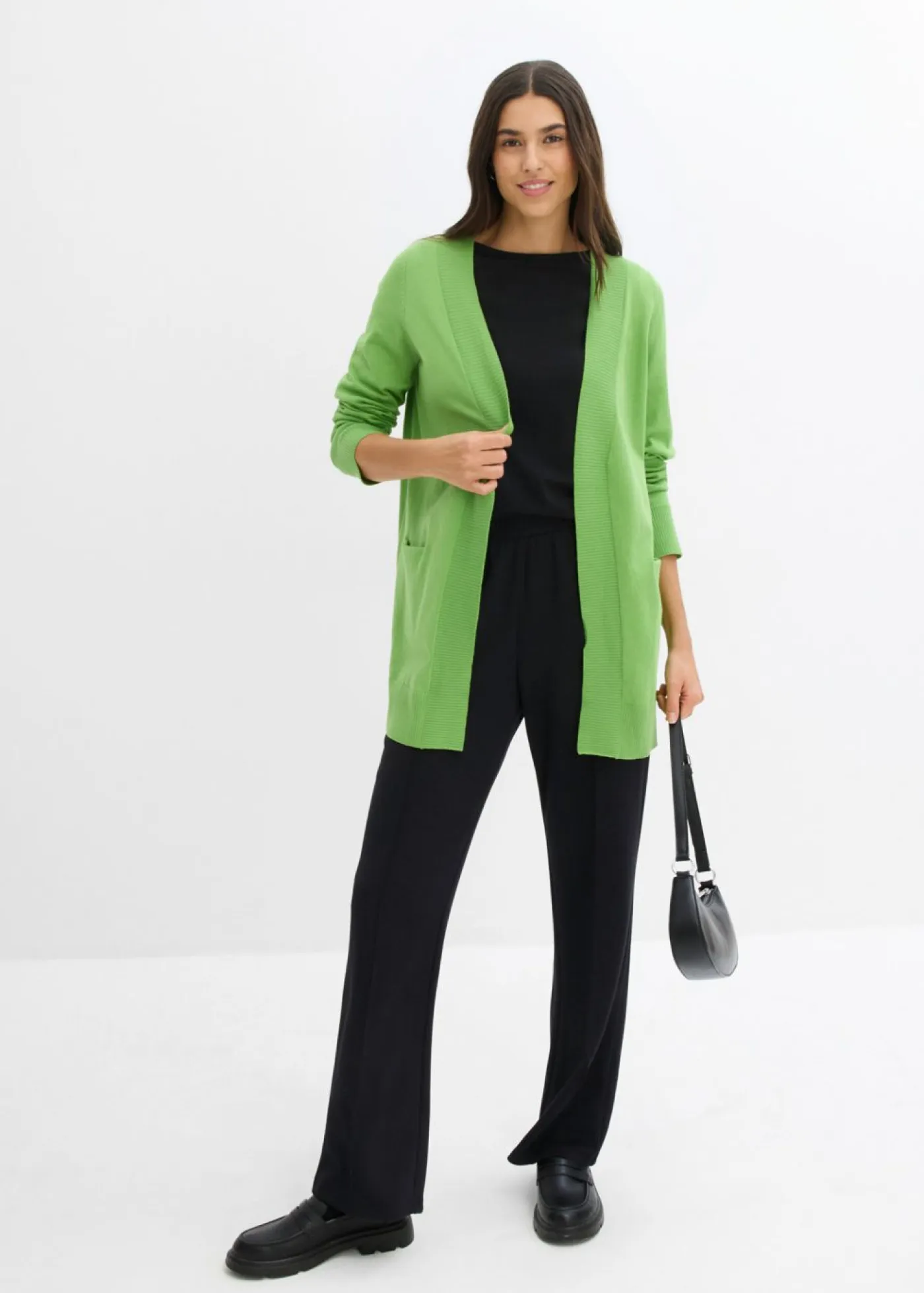 New Chaqueta de punto con bolsillos y manga larga Mujer Básicos|Jerséis