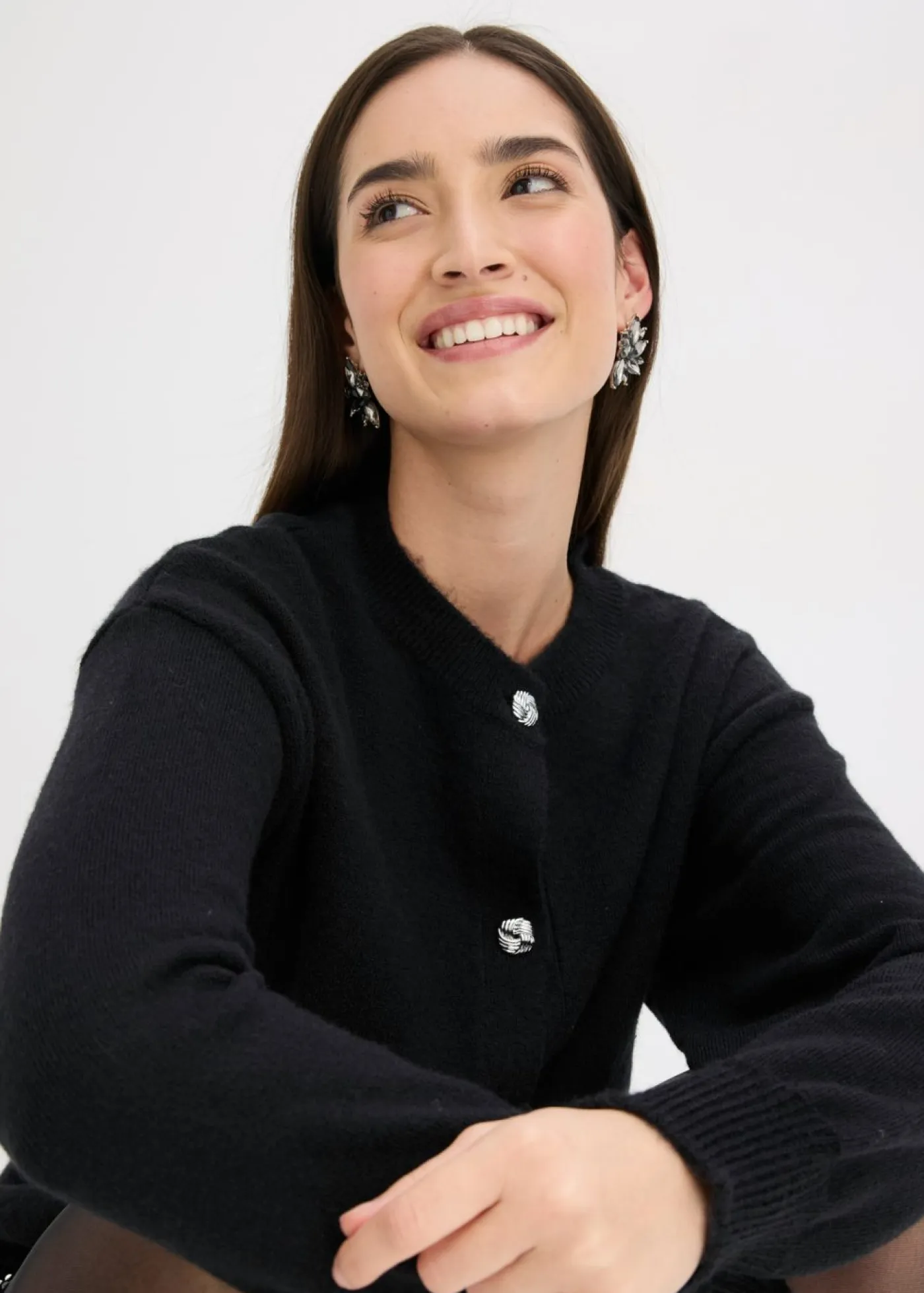 Online Chaqueta de punto con botones decorativos Mujer Jerséis|Ropa De Punto