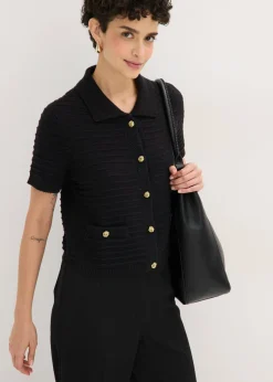 Online Chaqueta de punto con botones decorativos Mujer Jerséis|Ropa De Punto