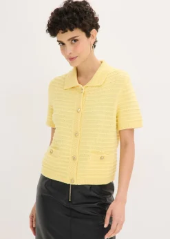Chaqueta de punto con botones decorativos Mujer Jerséis|Ropa De Punto