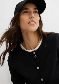 Online Chaqueta de punto con cuello redondo Mujer Básicos|Jerséis