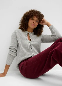 Chaqueta de punto con detalle de lazo Mujer Jerséis|Ropa De Punto