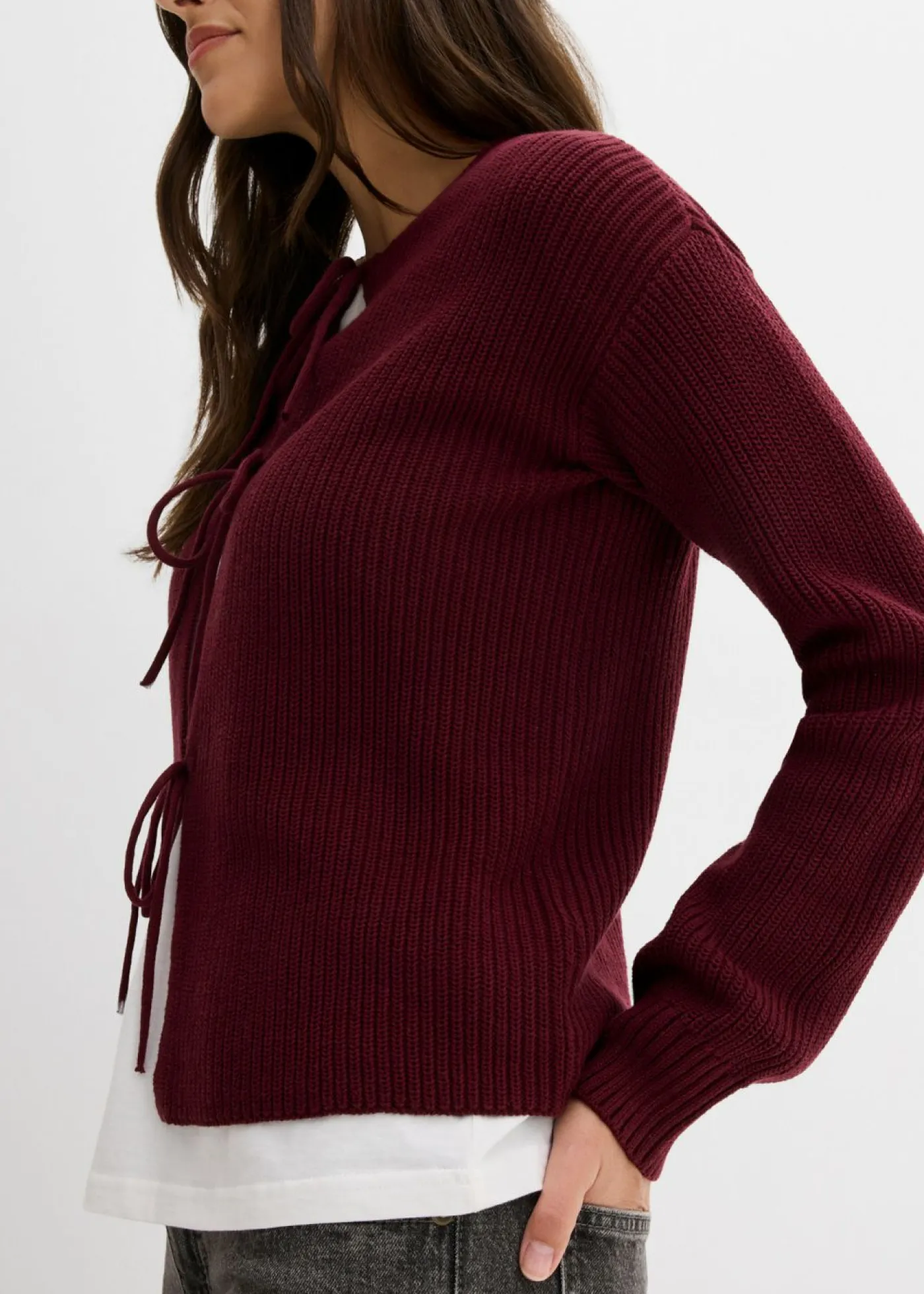 Chaqueta de punto con detalle de lazo Mujer Jerséis|Ropa De Punto