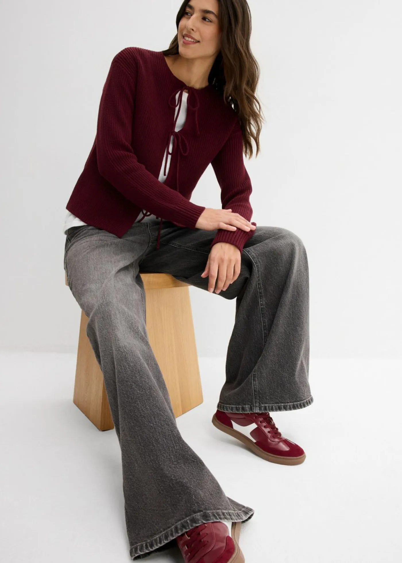 Chaqueta de punto con detalle de lazo Mujer Jerséis|Ropa De Punto