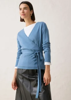 Online Chaqueta de punto con diseño cruzado Mujer Premium|Jerséis