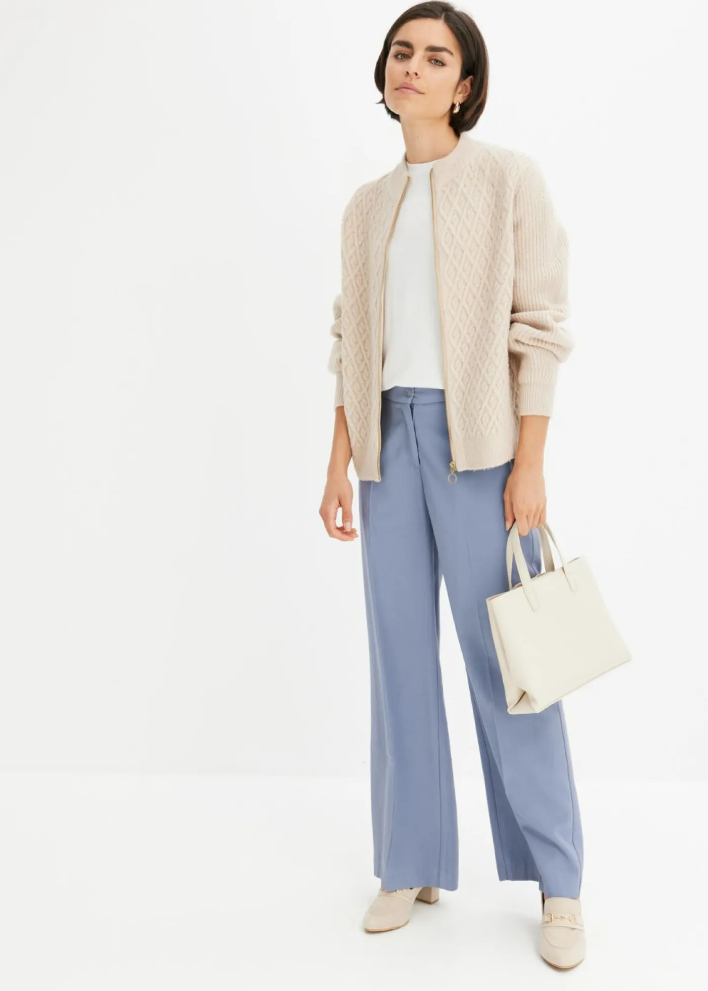 Sale Chaqueta de punto con patrón trenzado Mujer Jerséis|Ropa De Punto