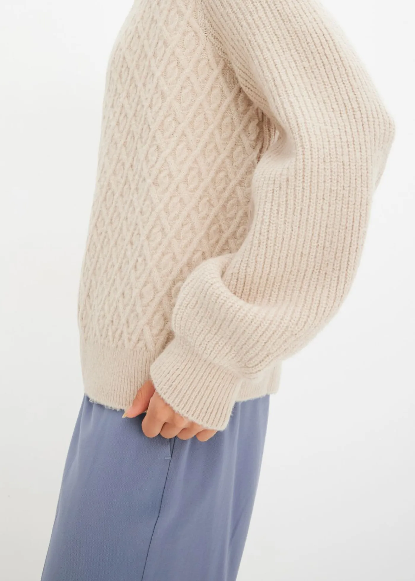 Sale Chaqueta de punto con patrón trenzado Mujer Jerséis|Ropa De Punto