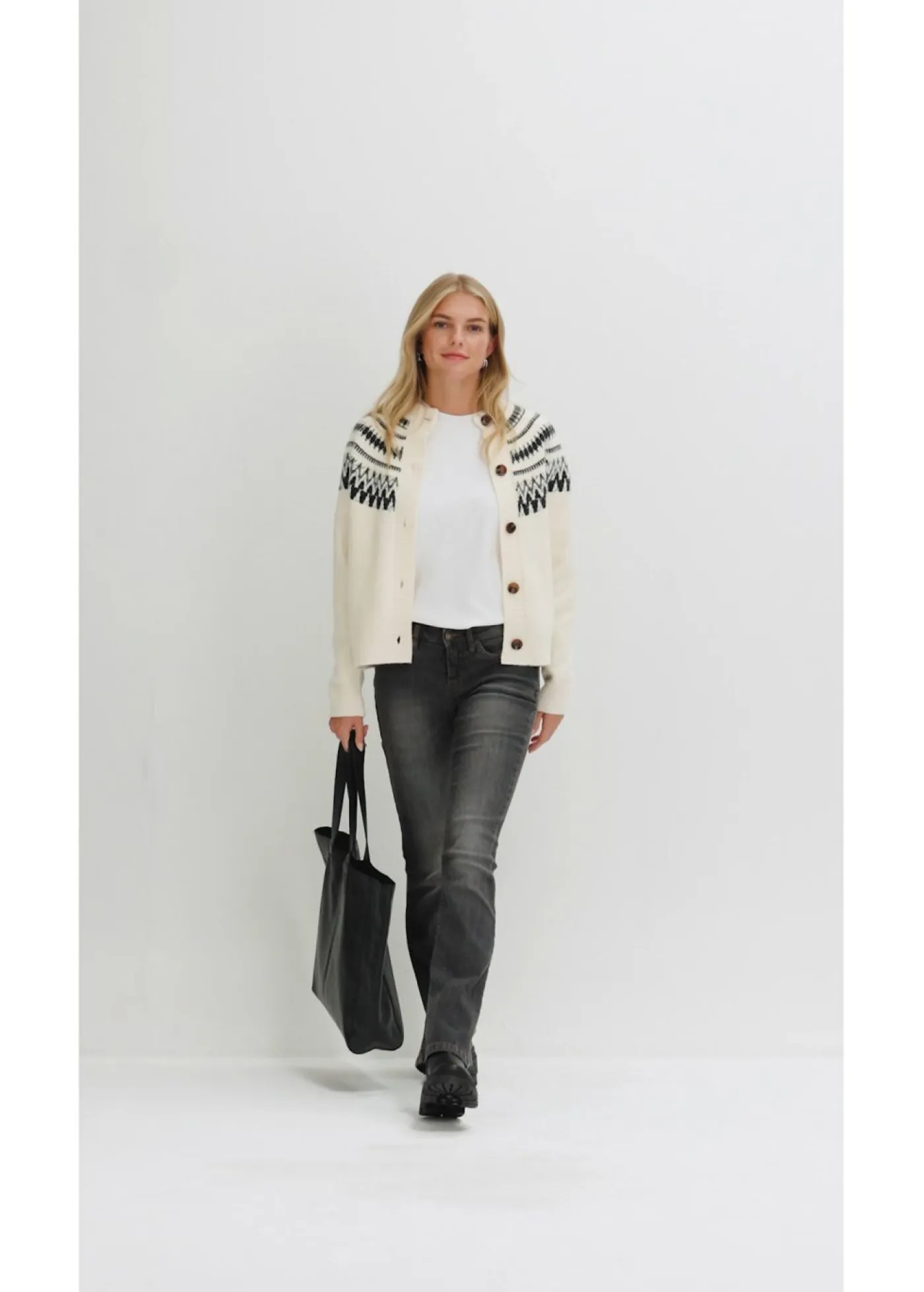 Outlet Chaqueta de punto con patrón nórdico Mujer Jerséis