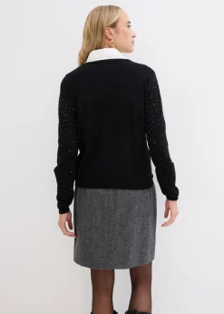 Sale Chaqueta de punto con piedras brillantes Mujer Jerséis|Ropa De Punto