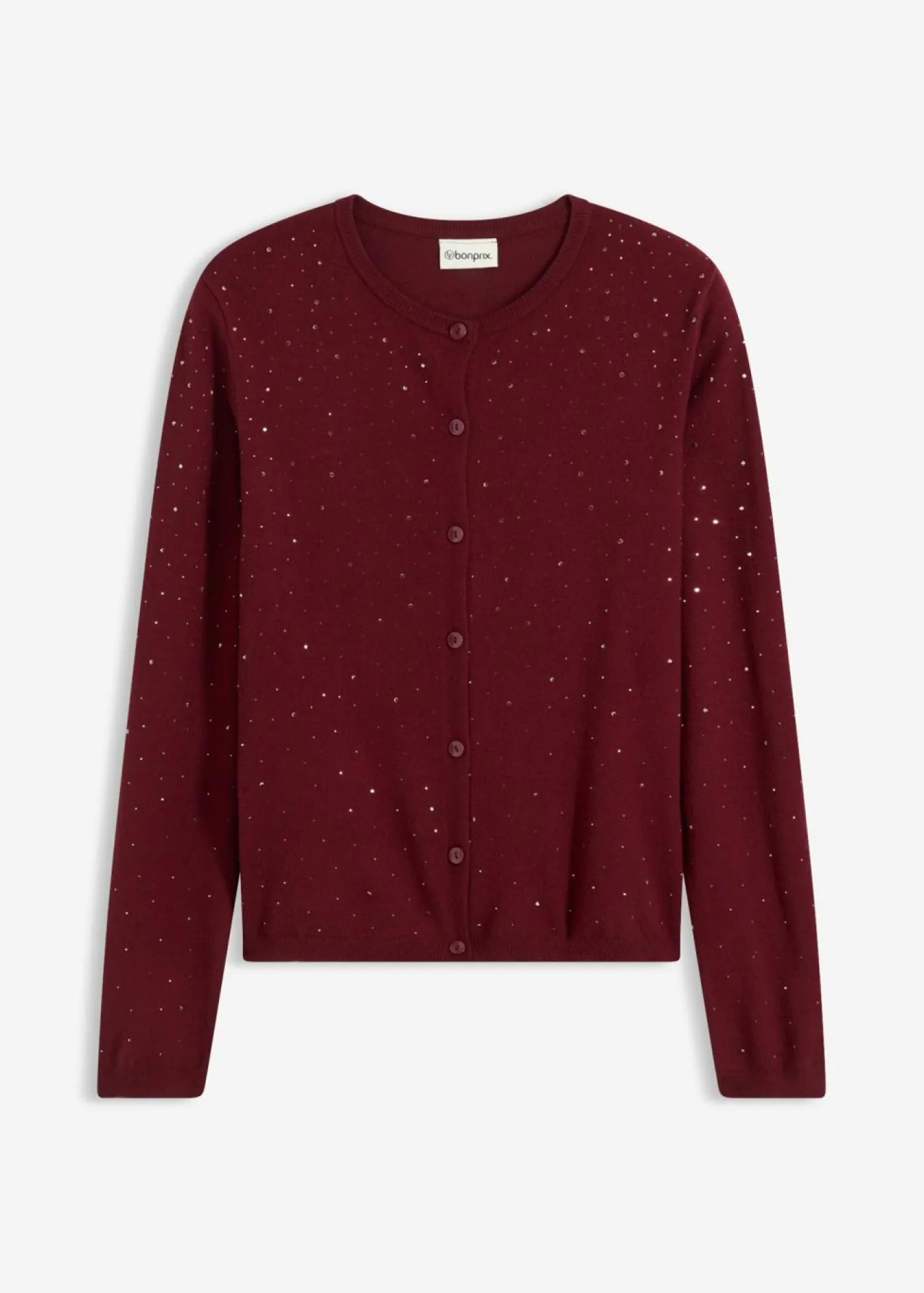 Outlet Chaqueta de punto con piedras brillantes Mujer Jerséis|Ropa De Punto