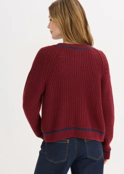 Sale Chaqueta de punto con rayas en contraste Mujer Jerséis|Ropa De Punto