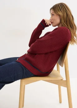 Sale Chaqueta de punto con rayas en contraste Mujer Jerséis|Ropa De Punto