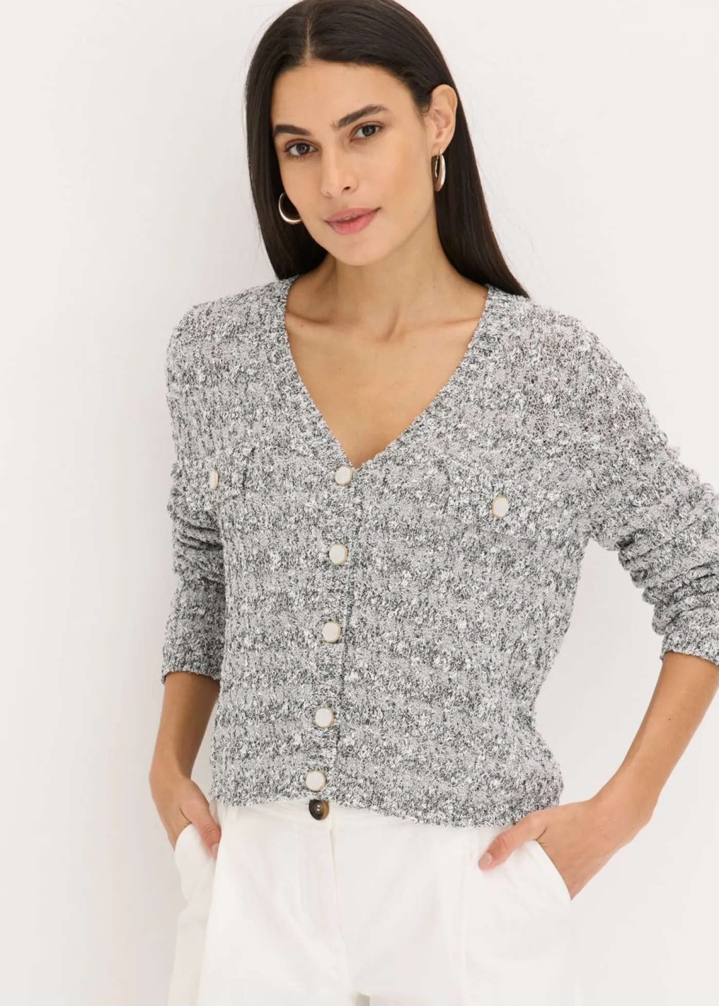 Sale Chaqueta de punto de bouclé Mujer Jerséis|Novedades