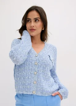 Online Chaqueta de punto de bouclé Mujer Jerséis|Novedades