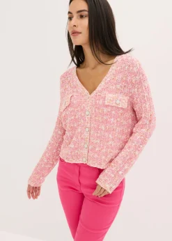 Chaqueta de punto de bouclé Mujer Jerséis|Novedades