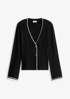 Sale Chaqueta de punto de canalé de mezcla de viscosa Mujer Jerséis|Ropa De Punto