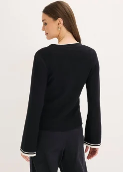 Sale Chaqueta de punto de canalé de mezcla de viscosa Mujer Jerséis|Ropa De Punto