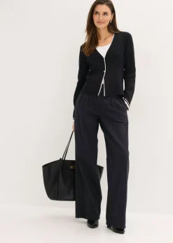 Sale Chaqueta de punto de canalé de mezcla de viscosa Mujer Jerséis|Ropa De Punto