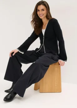 Sale Chaqueta de punto de canalé de mezcla de viscosa Mujer Jerséis|Ropa De Punto