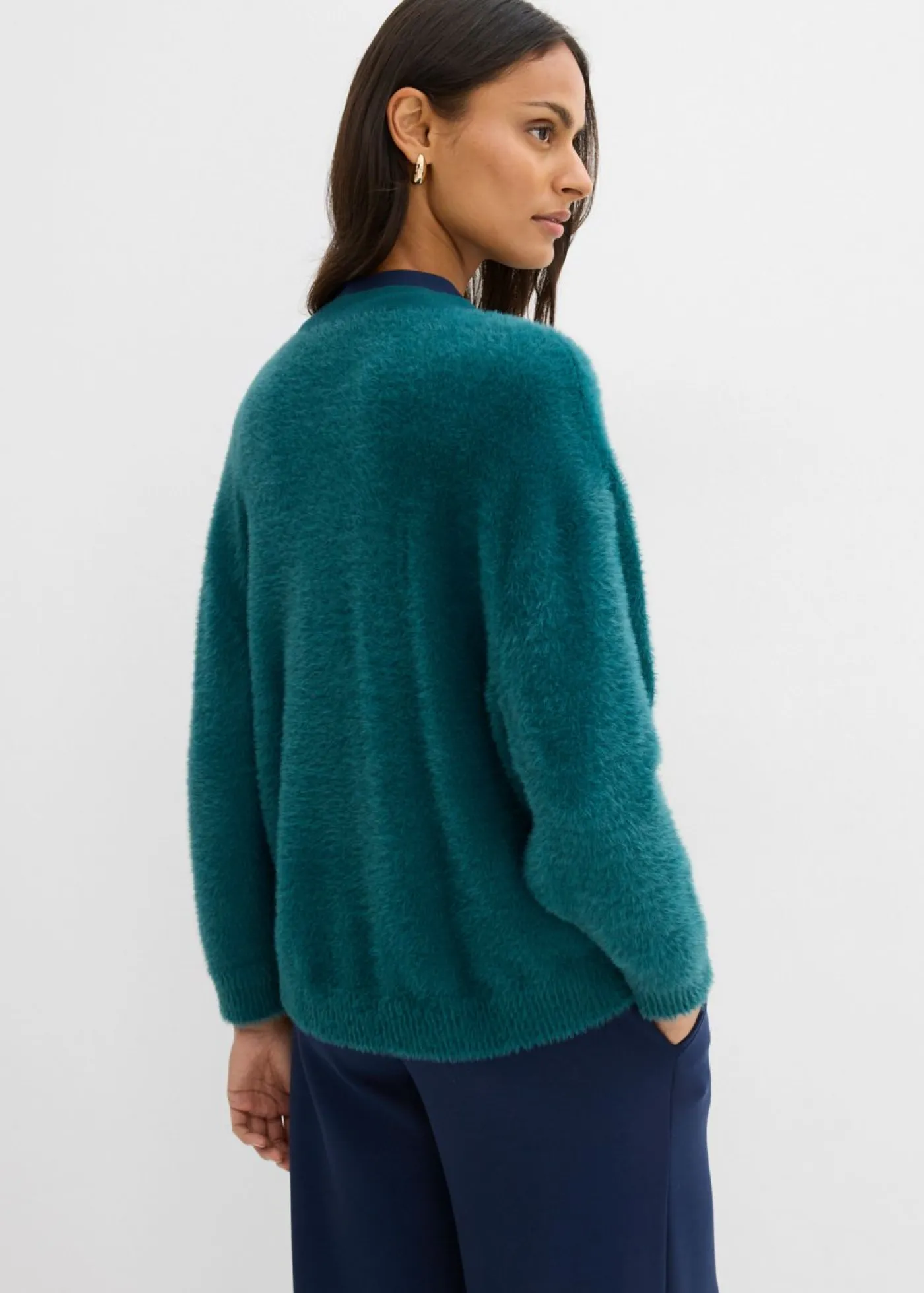 Chaqueta de punto de mezcla de viscosa Mujer Esenciales|Jerséis