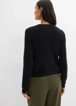 Hot Chaqueta de punto de mezcla de lana con botones decorativos Mujer Esenciales|Jerséis
