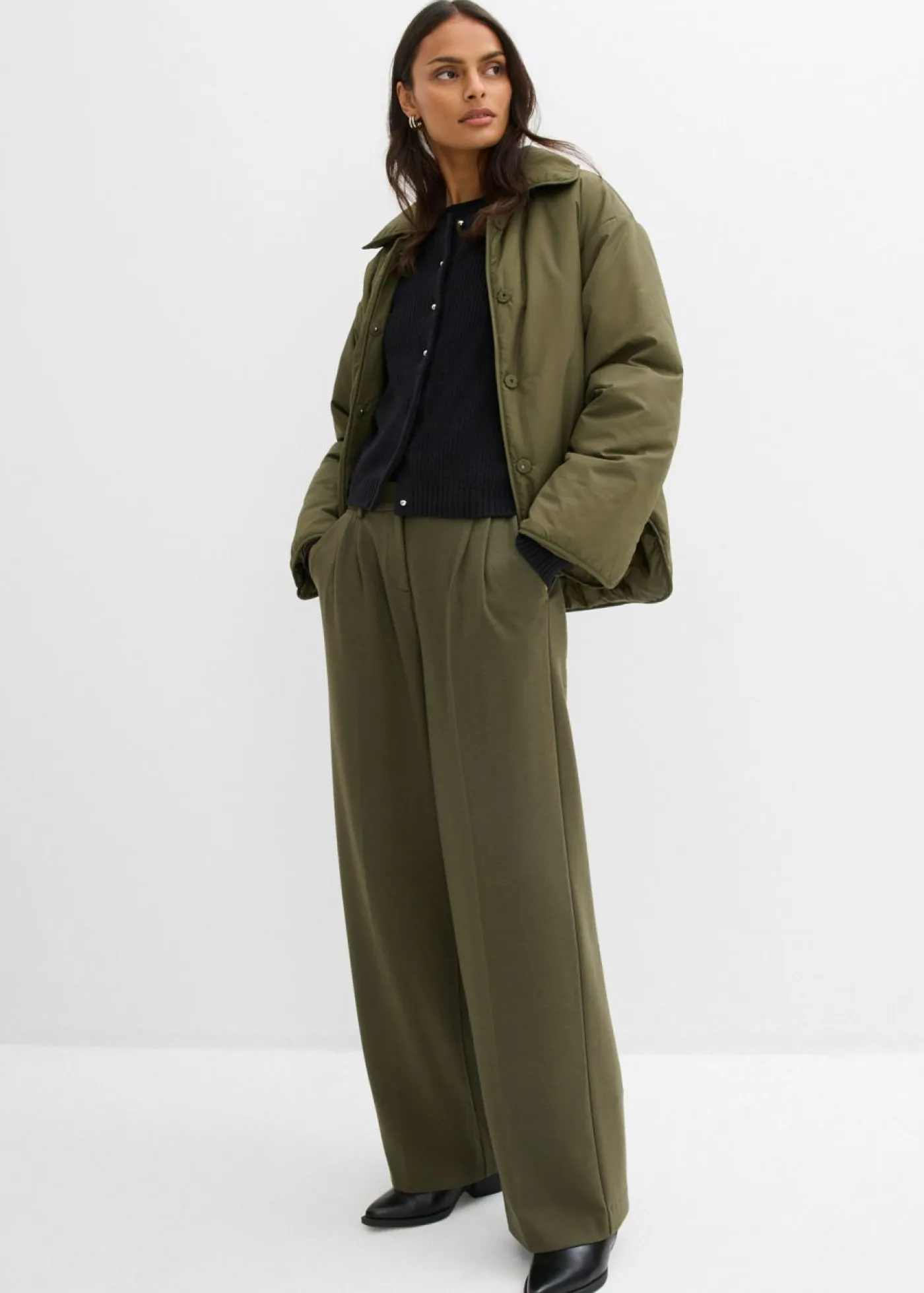 Hot Chaqueta de punto de mezcla de lana con botones decorativos Mujer Esenciales|Jerséis