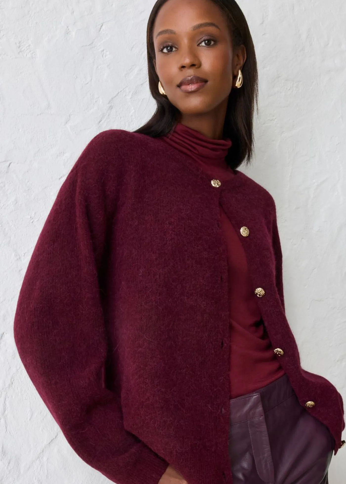 Online Chaqueta de punto de mezcla de alpaca Mujer Premium|Jerséis