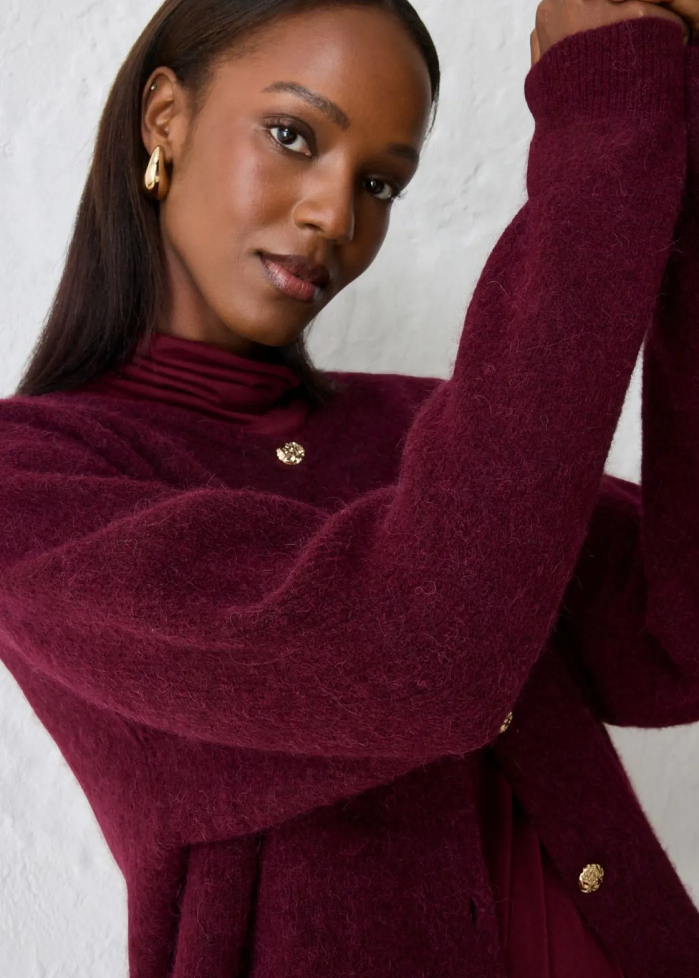 Online Chaqueta de punto de mezcla de alpaca Mujer Premium|Jerséis