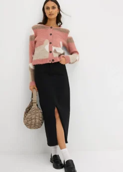 Online Chaqueta de punto estampada con botones Mujer Jerséis|Ropa De Punto