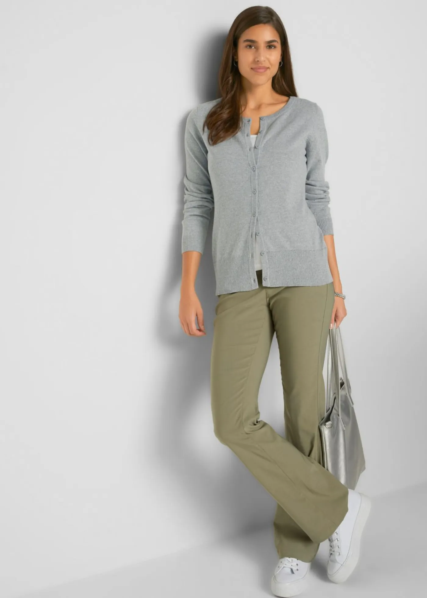 Outlet Chaqueta de punto fino con algodón reciclado Mujer Básicos|Jerséis