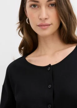 Online Chaqueta de punto fino con cuello redondo Mujer Jerséis|Novedades