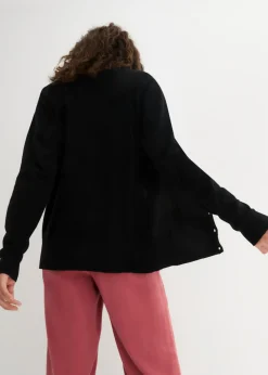 Chaqueta de punto fino con botones Mujer Básicos|Jerséis