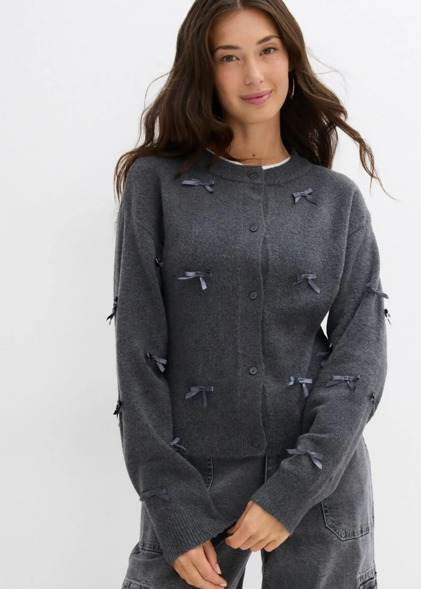 Hot Chaqueta de punto fino con lazos Mujer Jerséis|Ropa De Punto