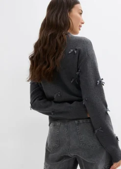 Hot Chaqueta de punto fino con lazos Mujer Jerséis|Ropa De Punto